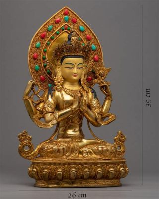 The Bodhisattva Avalokiteshvara, a vision in serene ivory and gilded grace!